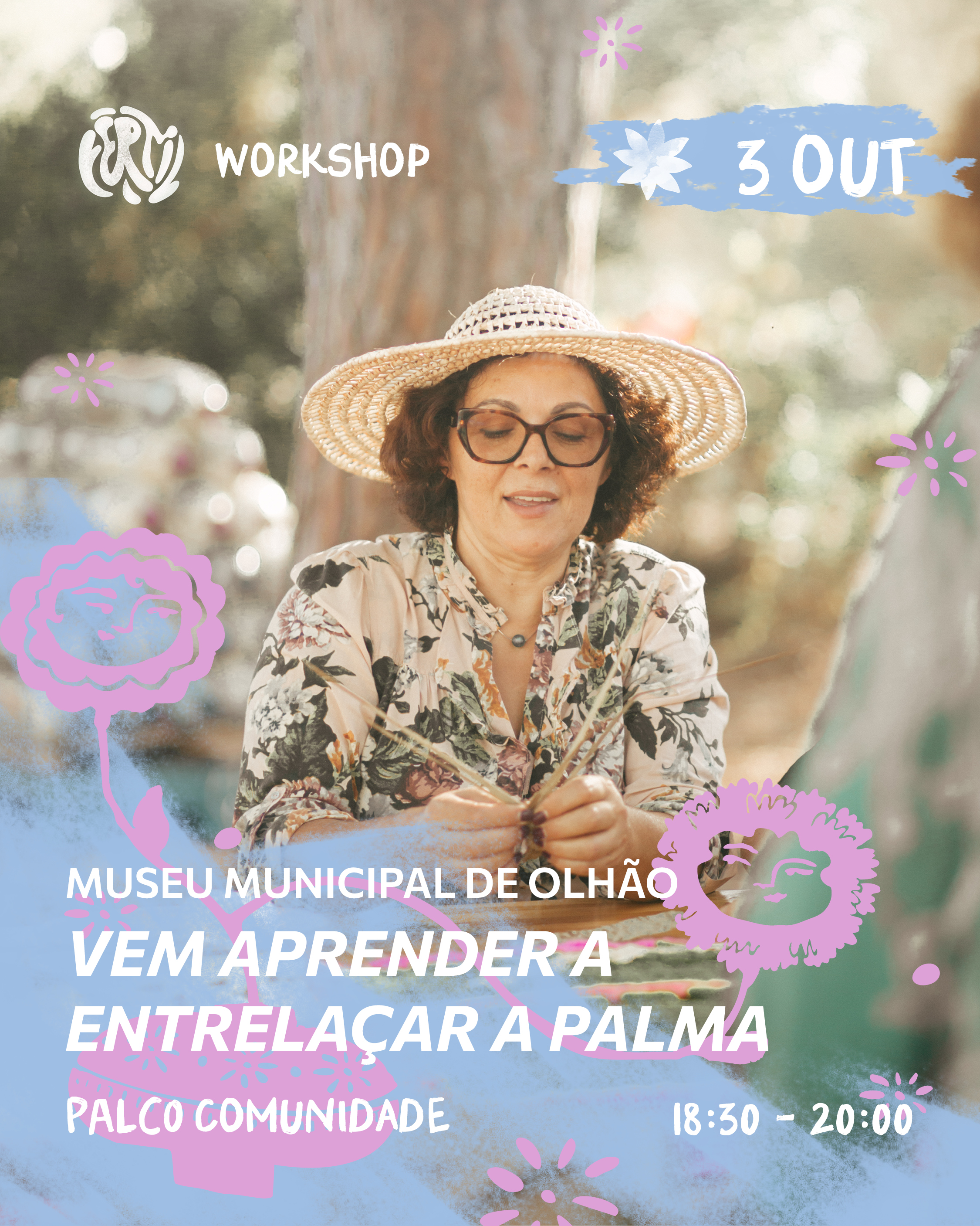 Vem aprender a entrelaçar a palma